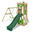 Spielturm Klettergerüst TreasureTower mit Schaukel & grüner Rutsche FATMOOSE