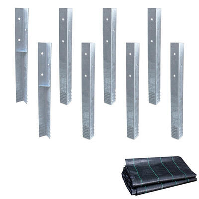 Winkelanker-Set SolidLock 8 Stk. inkl. Unkrautvlies