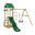 Spielturm Klettergerüst TinyCabin mit Schaukel & grüner Rutsche WICKEY