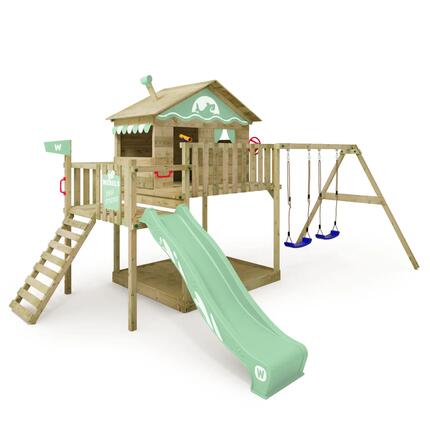 Aire de jeux Smart Coast avec balançoire et toboggan vert