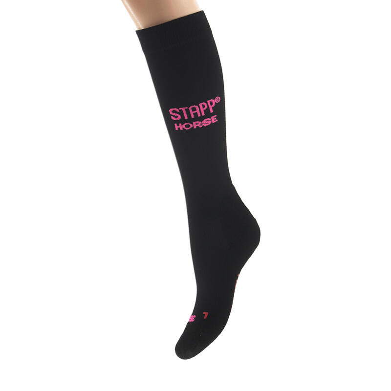 Chaussettes d'équitation, lot de 4 Deocell Noir / Rose