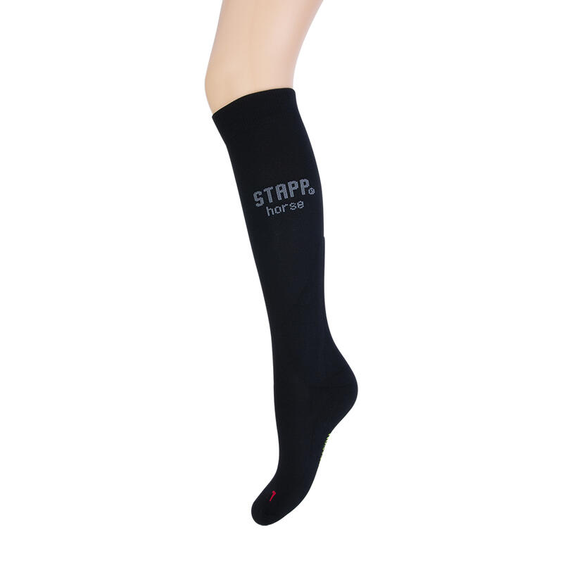 STAPP Horse Chaussettes d'équitation Compression Noir/Gris