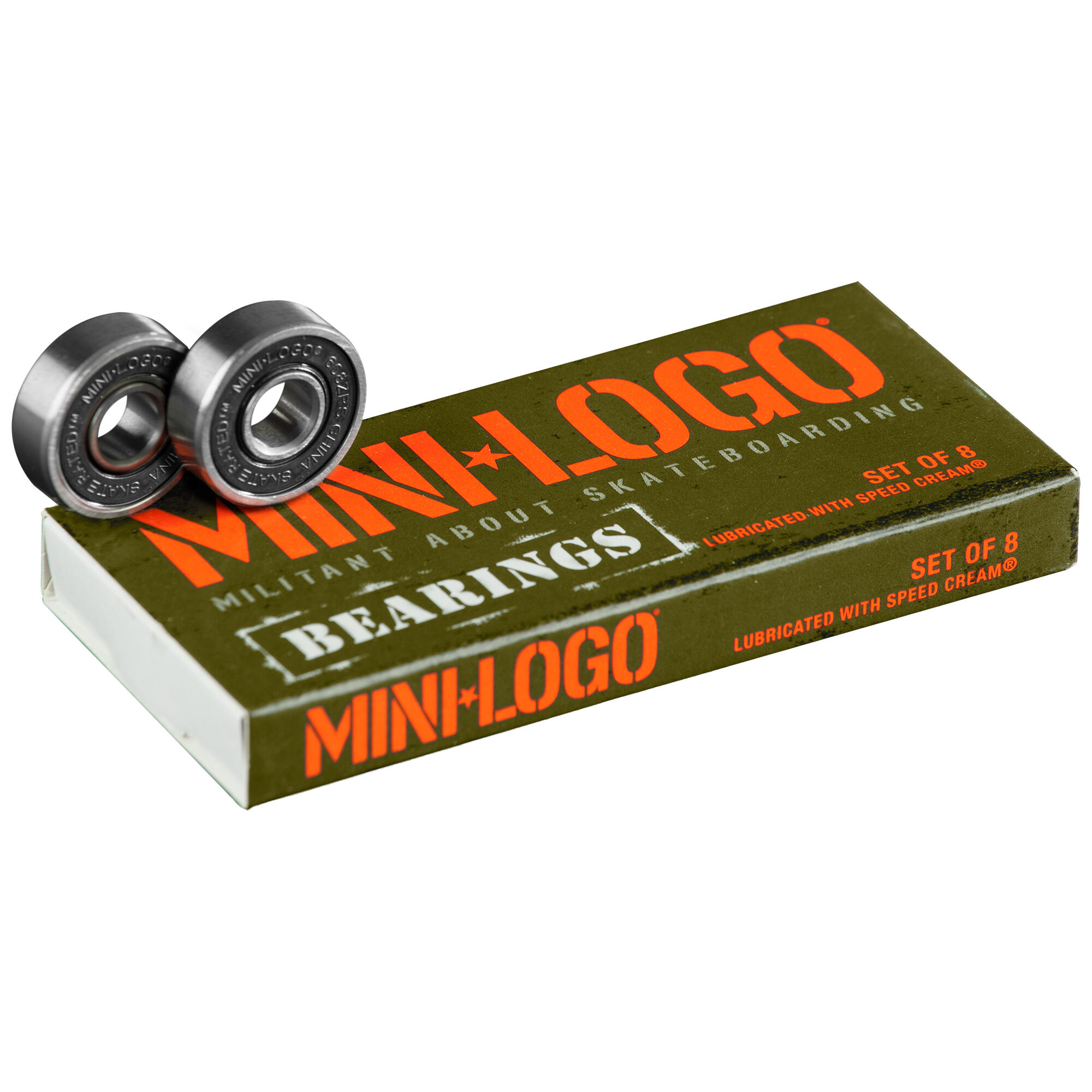MINI LOGO MINI LOGO PRECISION BEARINGS - FOR SKATEBOARDS & LONGBOARDS - 8mm - 8 PACK