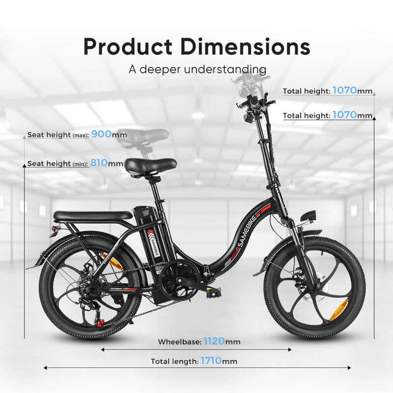 Bicicleta eléctrica plegable CY20 36V-12Ah (432Wh) - rueda 20x2.35