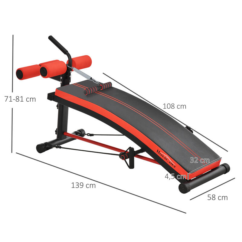 Banco de Musculación HOMCOM 139x58x81 cm Negro