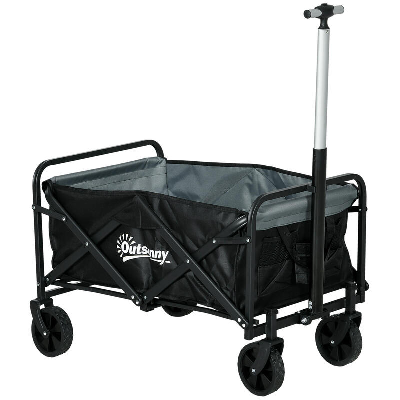 Carrito de Playa Outsunny 77x50x93 cm Negro