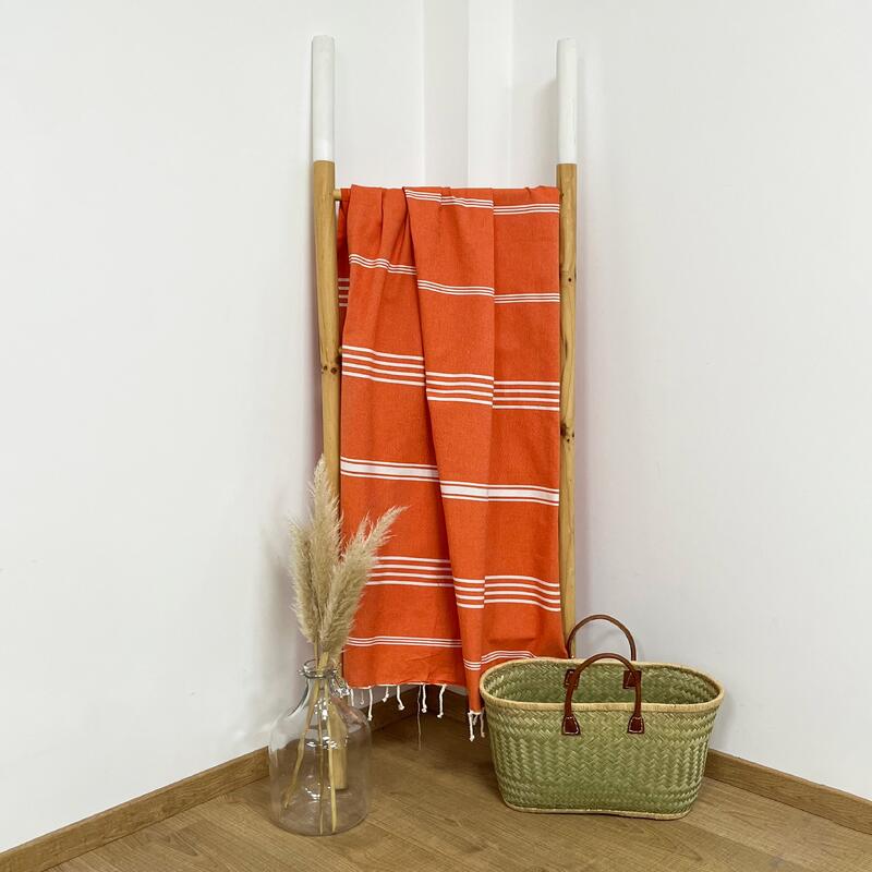 Fouta Kolora tradizionale arancione 100x200 190g/mq