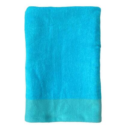 Serviette de bain éponge velours unie Shady Turquoise 90x160 370g/m²