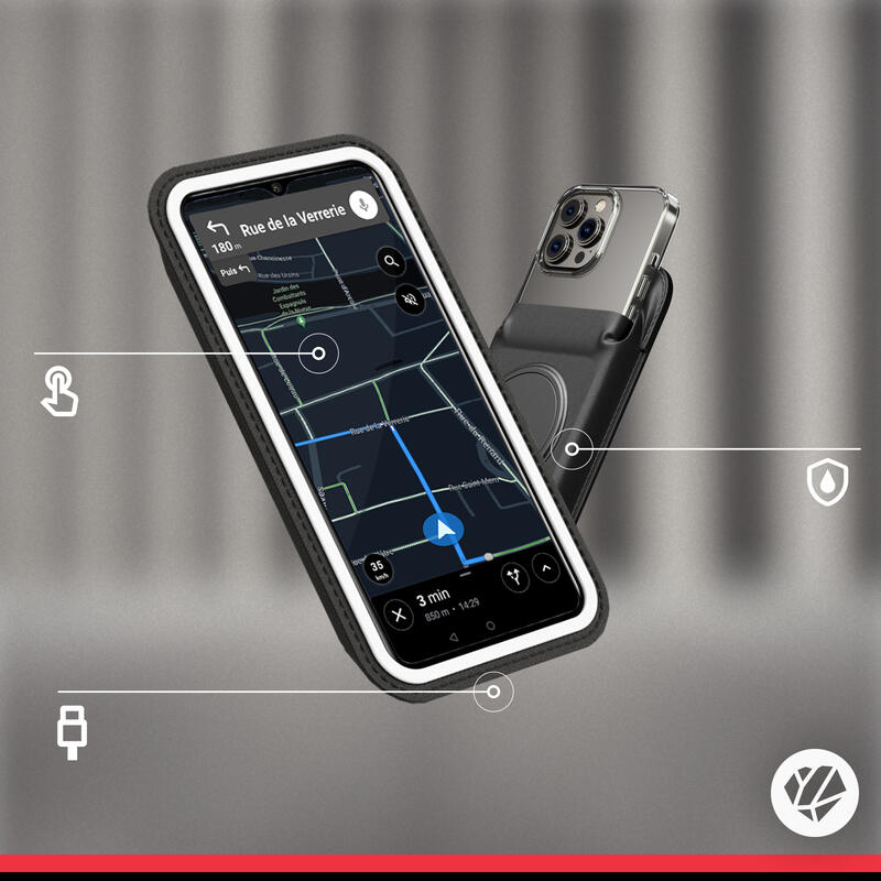 Magnetische smartphonehouder voor op het fietsstuur (Smartphone 2XL)