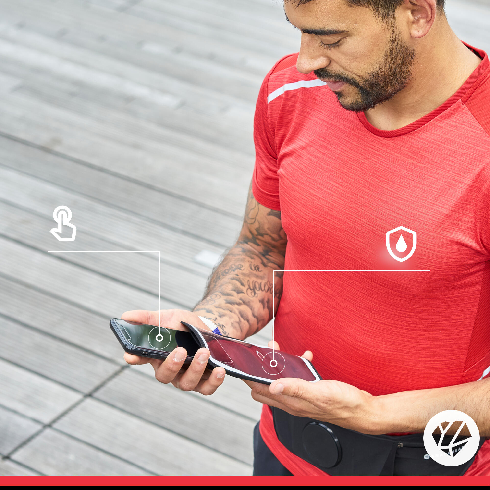 Pochette Magnétique Shapeheart Ceinture Brassard Sport