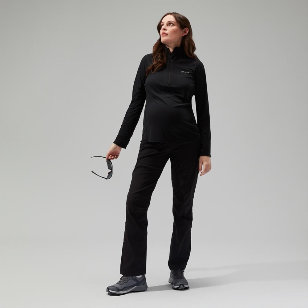 BERGHAUS Women's 24/7 Half Zip Maternity Long Sleeve Tech Tee