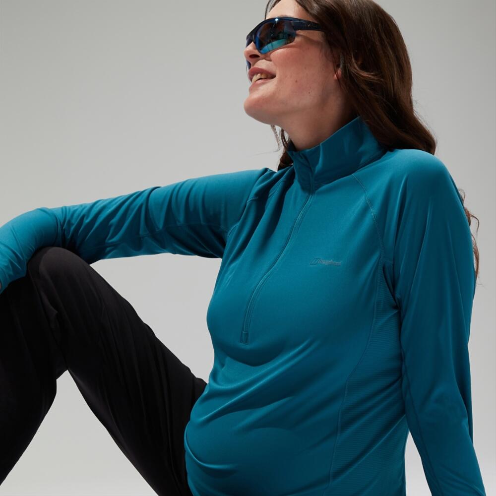 Women's 24/7 Half Zip Maternity Long Sleeve Tech Tee 4/7