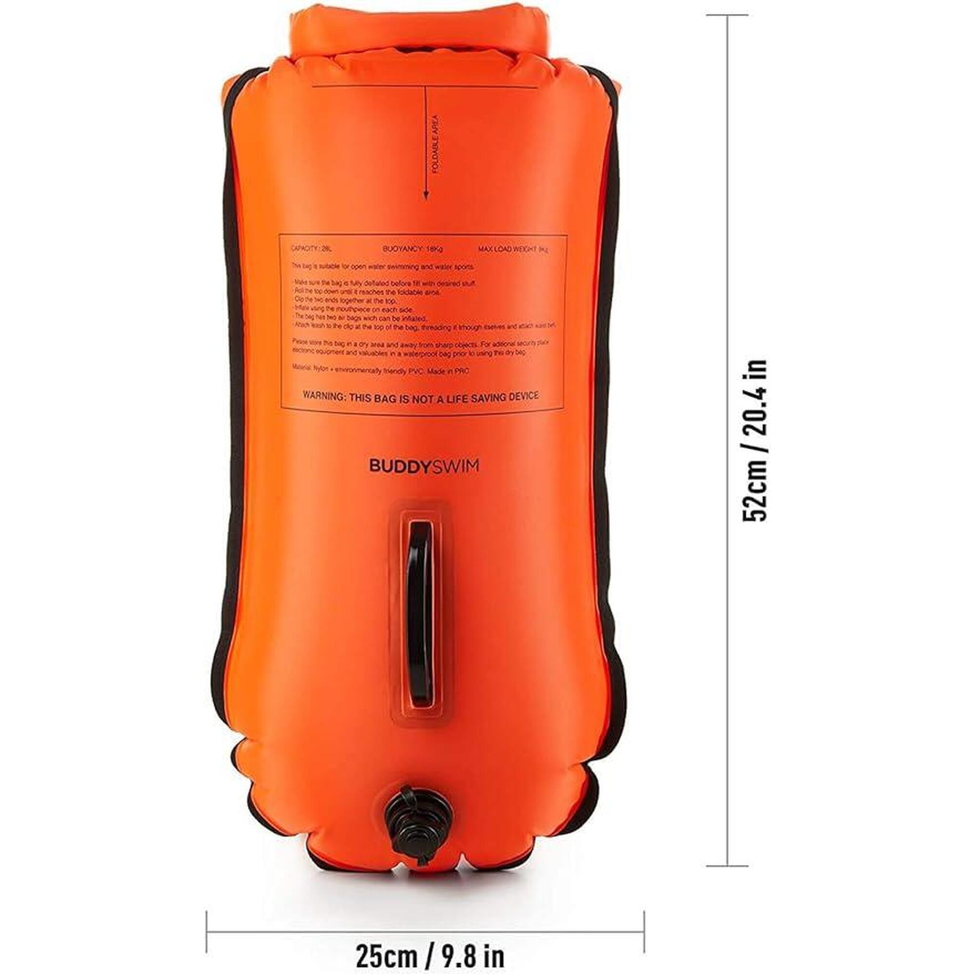 Bouée d'eau libre avec compartiment pour téléphone portable Buddyswim orange