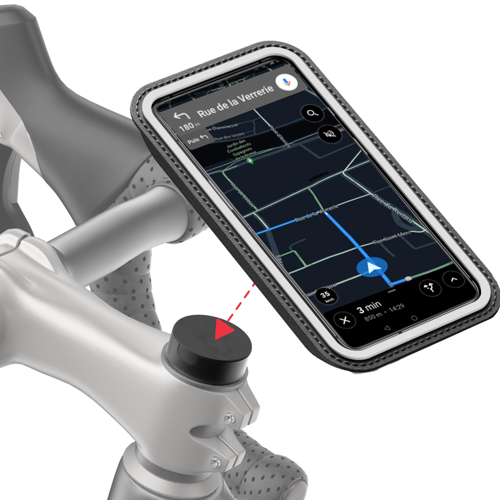 Suporte para smartphone em garfo de bicicleta (Smartphone XL)