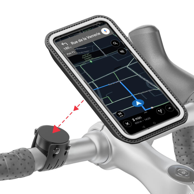 Magnetische smartphonehouder voor op het fietsstuur (Smartphone M)