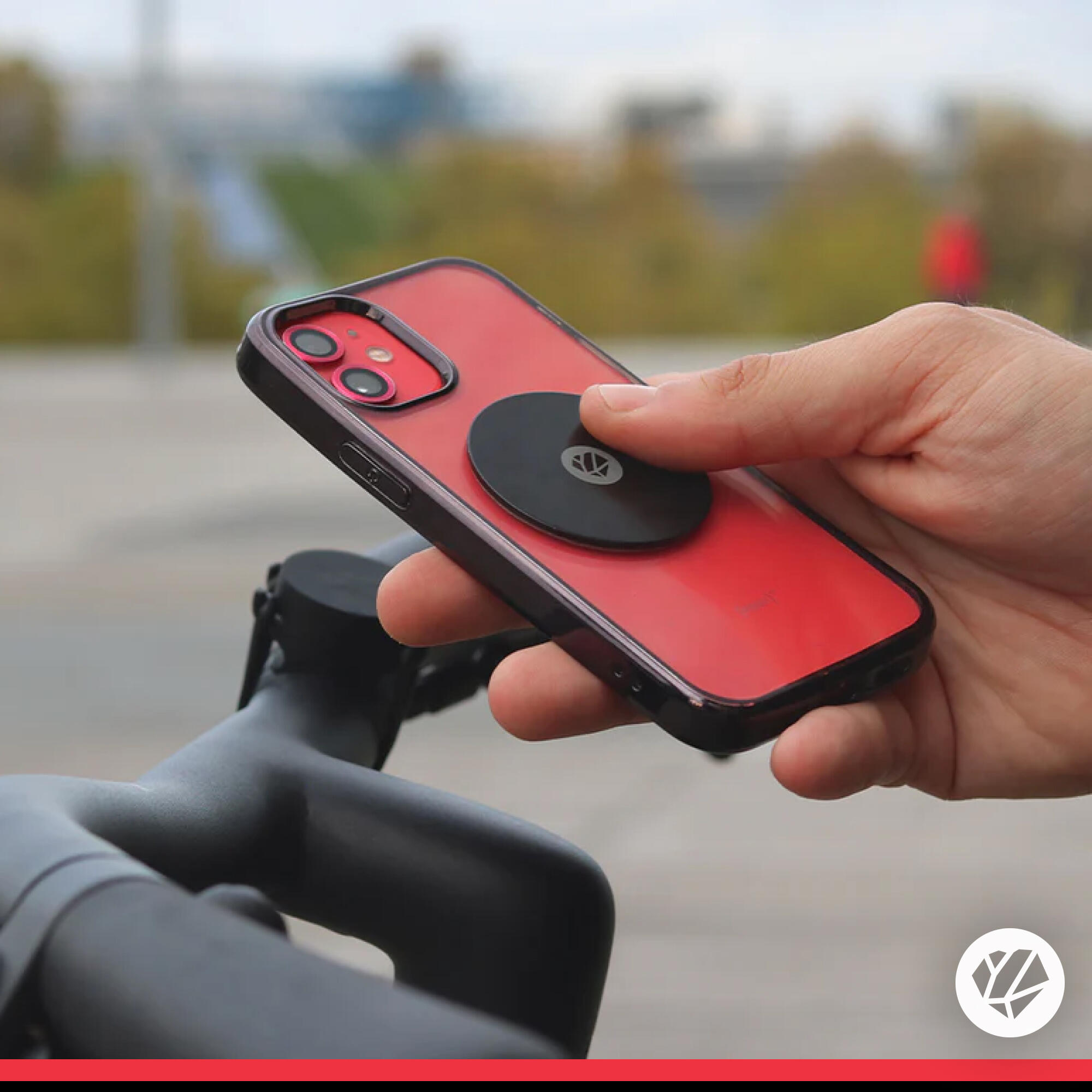 Supporto Telefono Universale Staccabile Per Manubrio Bici - Rosso