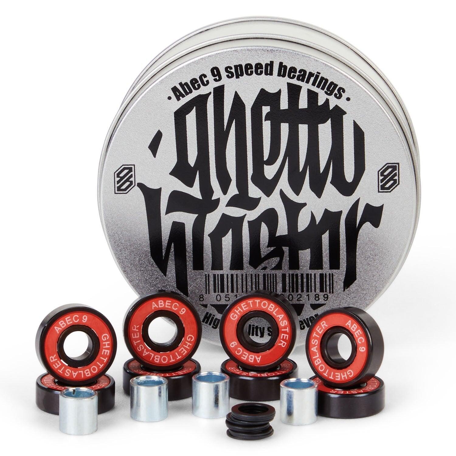 GHETTOBLASTER Lagers Skateboard Professional ABEC 9. Verpakking 8 stuks + afstandhouders