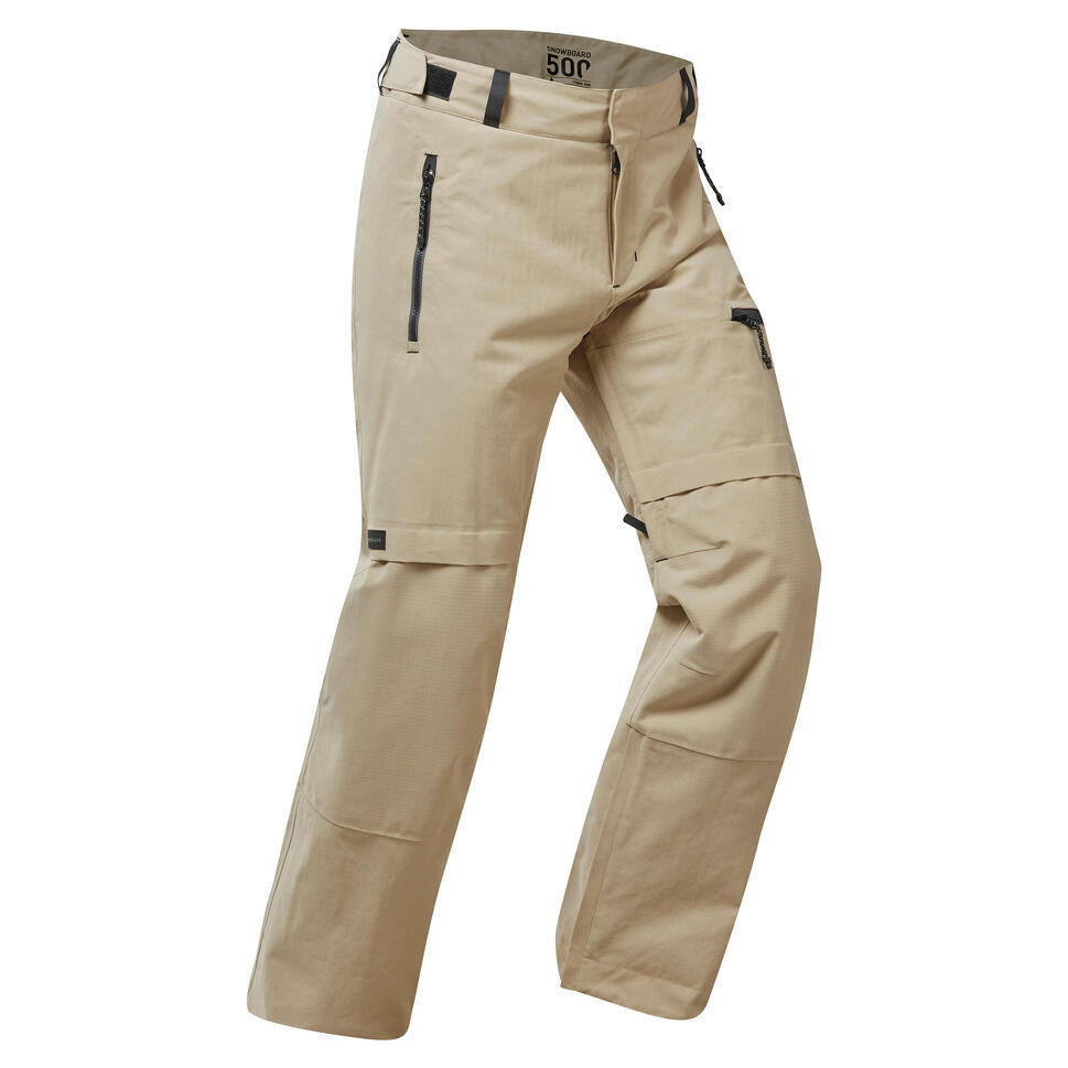 DREAMSCAPE Refurbished  Mens waterproof snowboard trousers - SNB 500 - Beige - A Grade