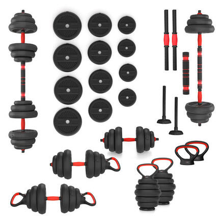 Zestaw ciężarów hantle/sztanga/kettlebell SET 6w1 HMS SGN