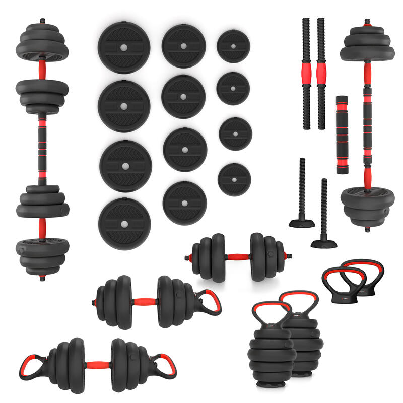 Zestaw ciężarów hantle/sztanga/kettlebell SET 6w1 HMS SGN