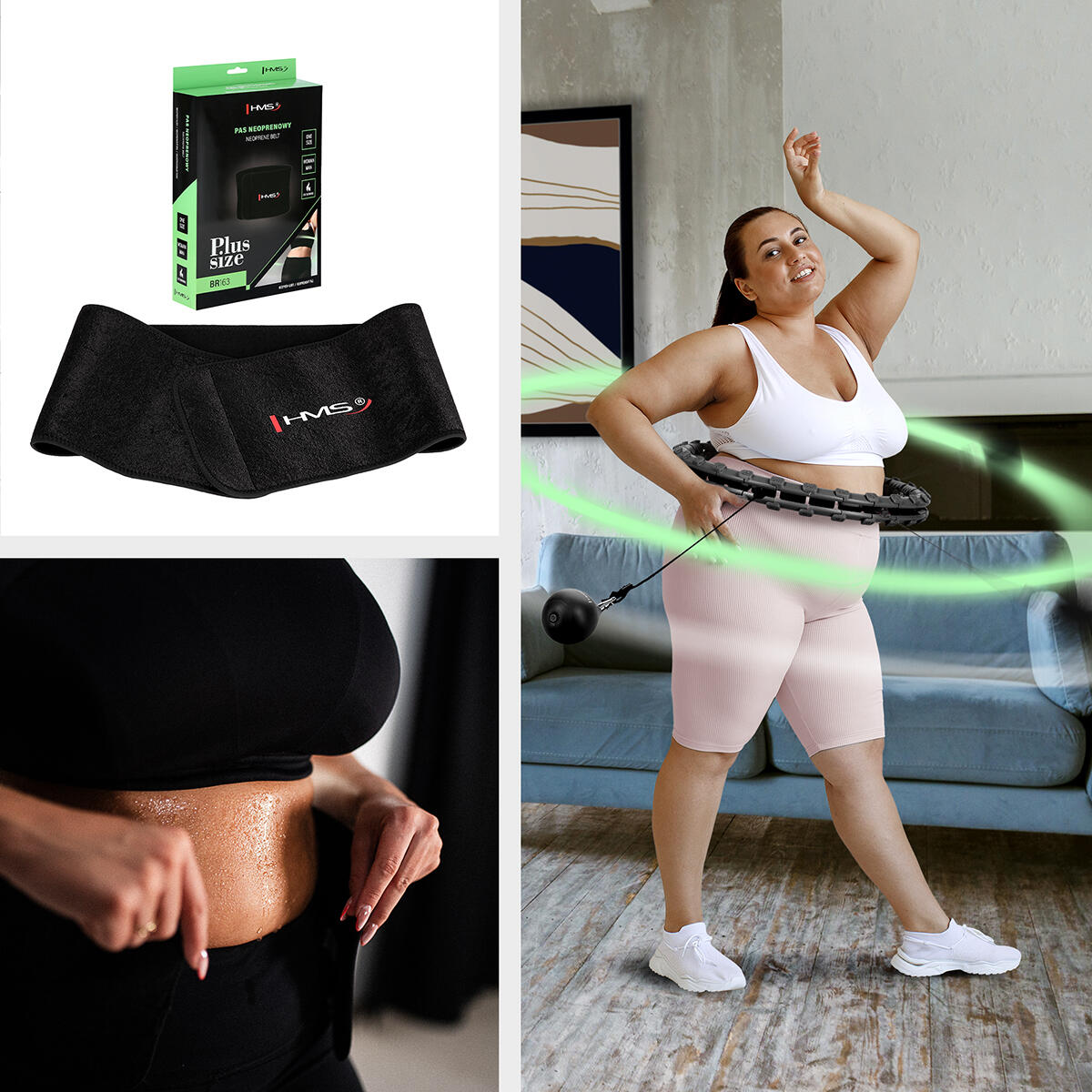 Hula-hoop cerceaux avec picots de massage + br163 set HMS surdimensionné 4/7