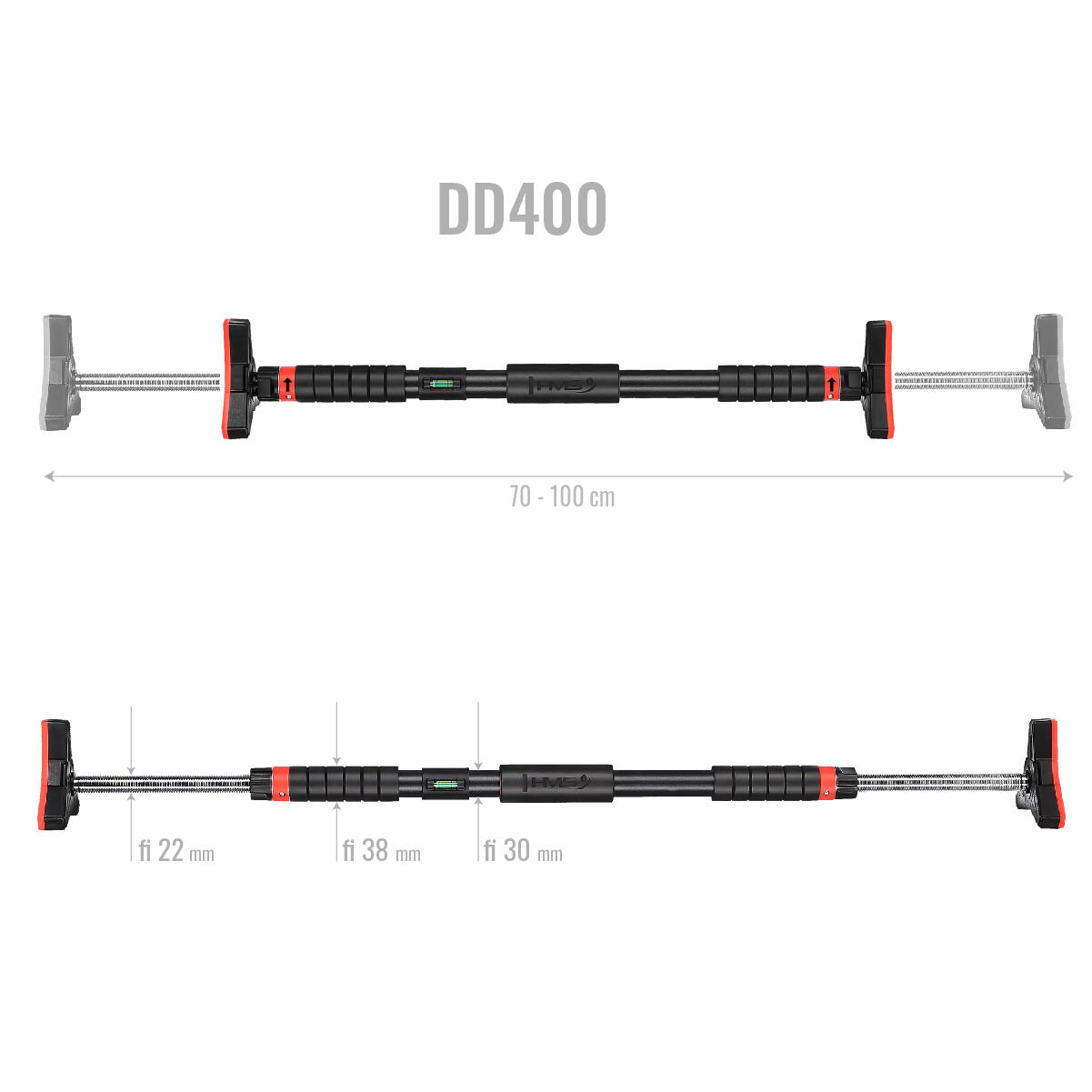 Optrekstang met waterpas  70-100 cm HMS DD400 2/7