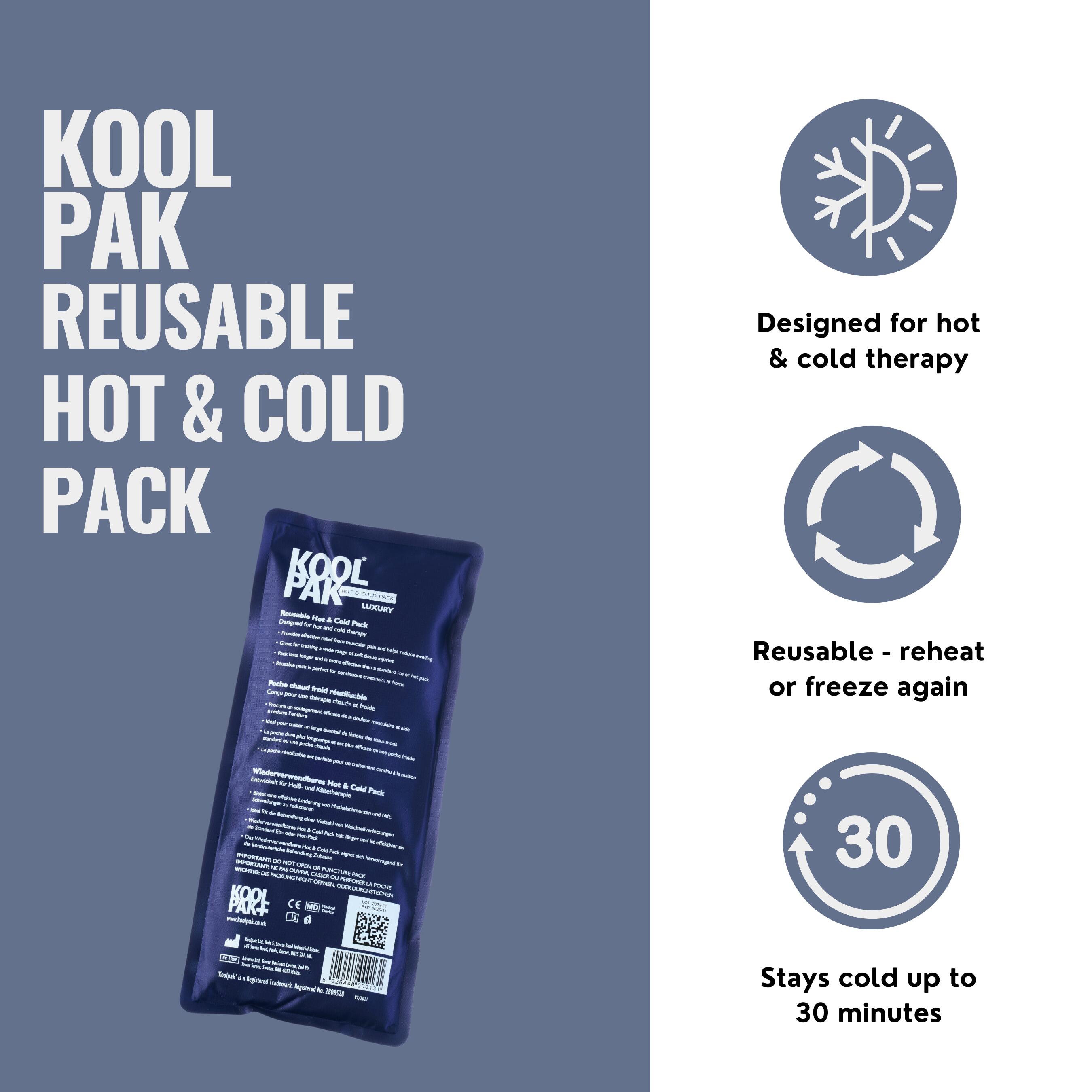 Koolpak Luxury Reusable Hot & Cold Pack - 12 x 29cm Pack of 10 7/7