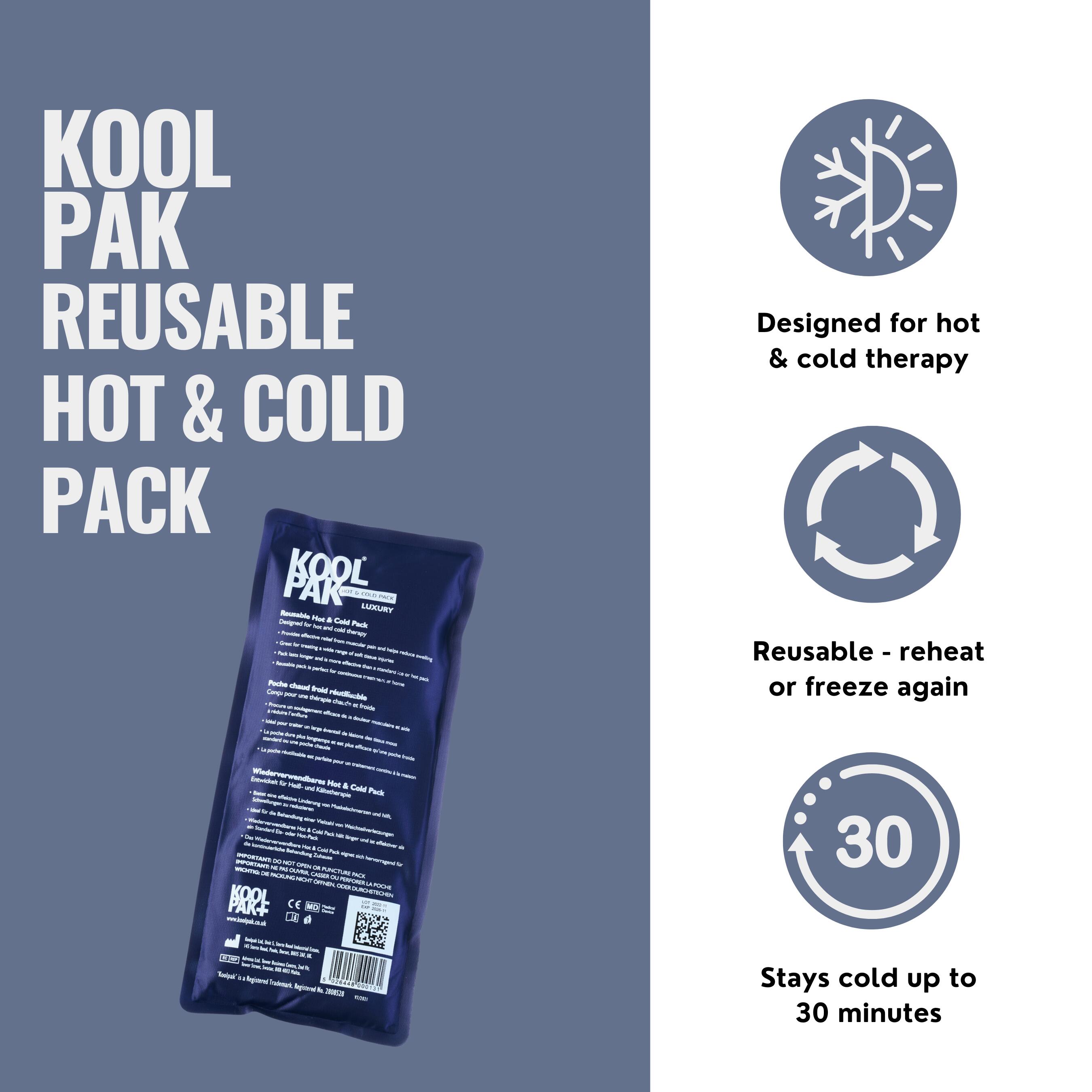 Koolpak Luxury Reusable Hot & Cold Pack - 12 X 29cm - Pack Of 20 3/5