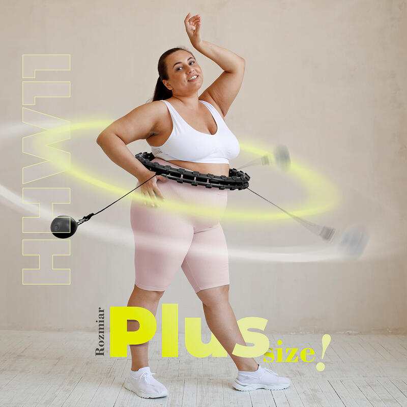 Zestaw Hula Hop HHW11 z wypustkami i obciążnikiem + pas BR163 Plus Size HMS