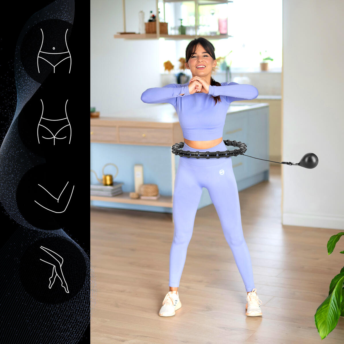 Hula-hoop cerceaux avec picots de massage + br163 set HMS surdimensionné 5/7