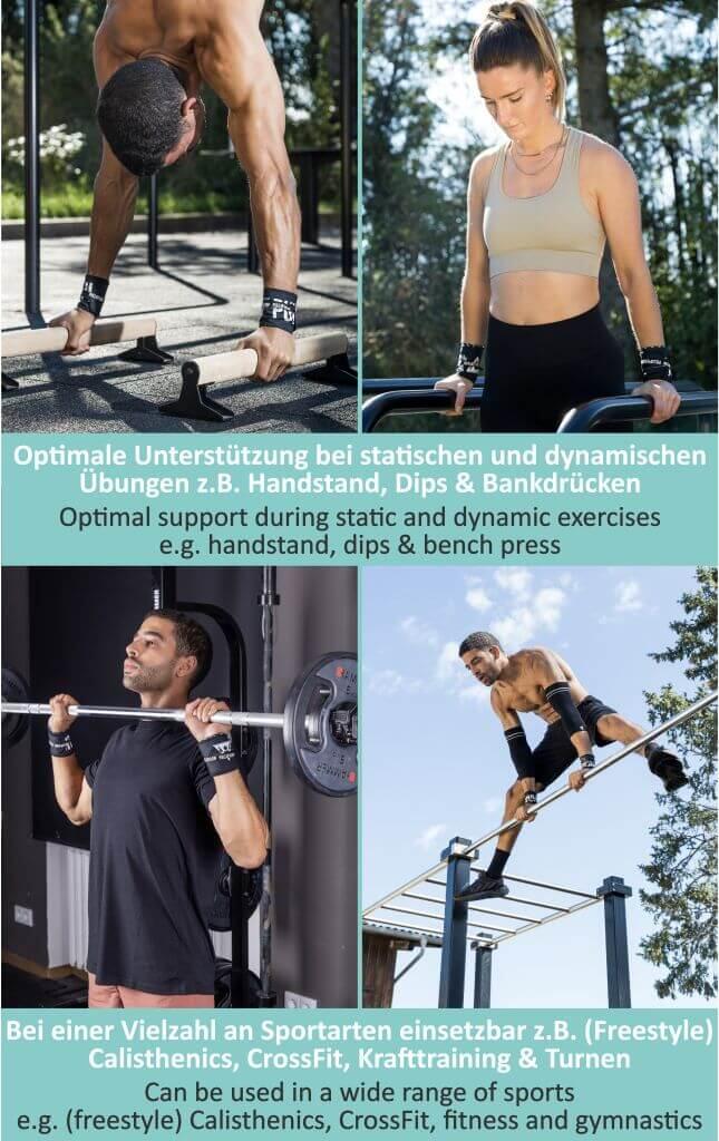 Handgenlenkbandagen Wickelbandagen für Calisthenics, Crosstraining, 4/8