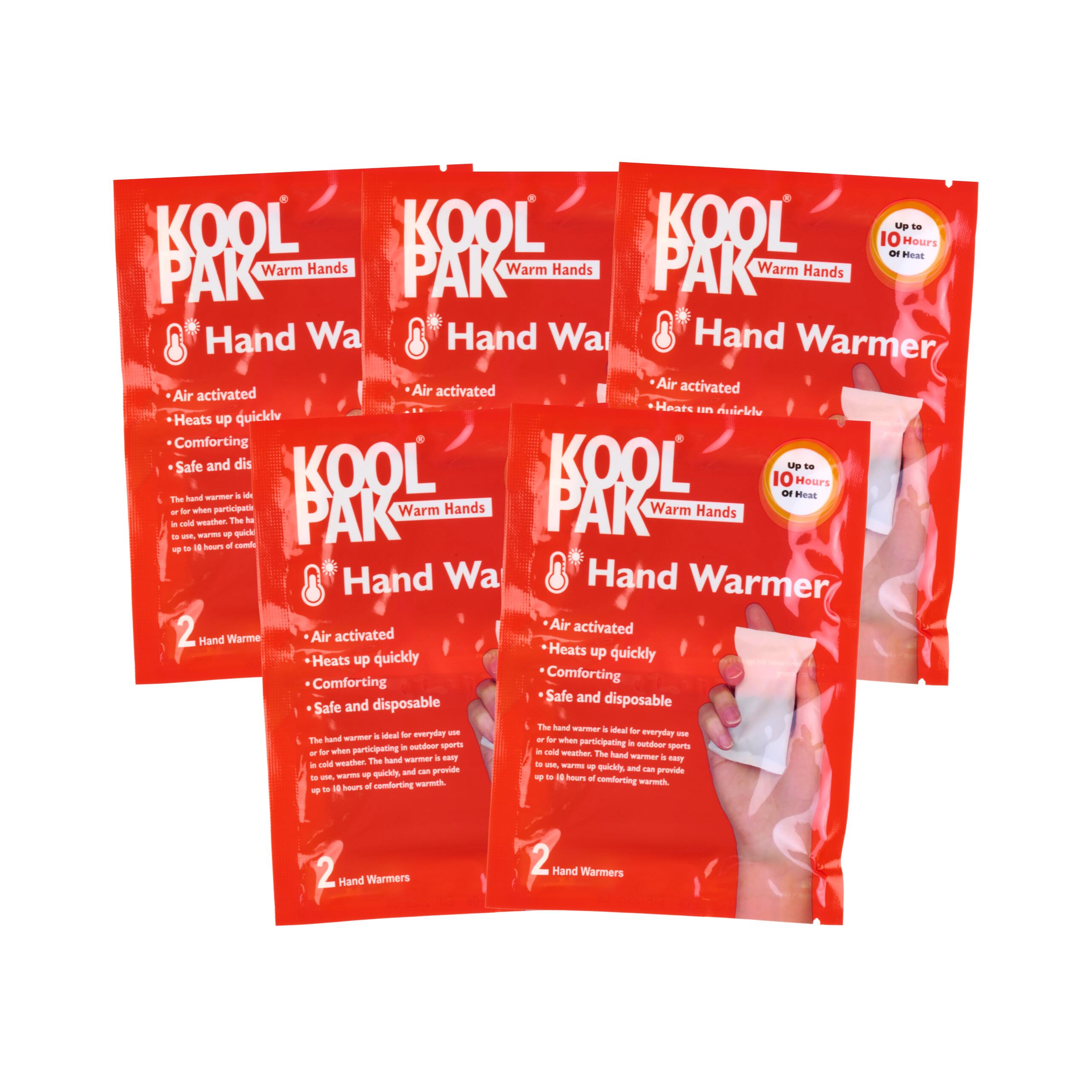 Koolpak Hand Warmer for Cold Weather Hiking - 2 Pack - 5 Packs 1/4