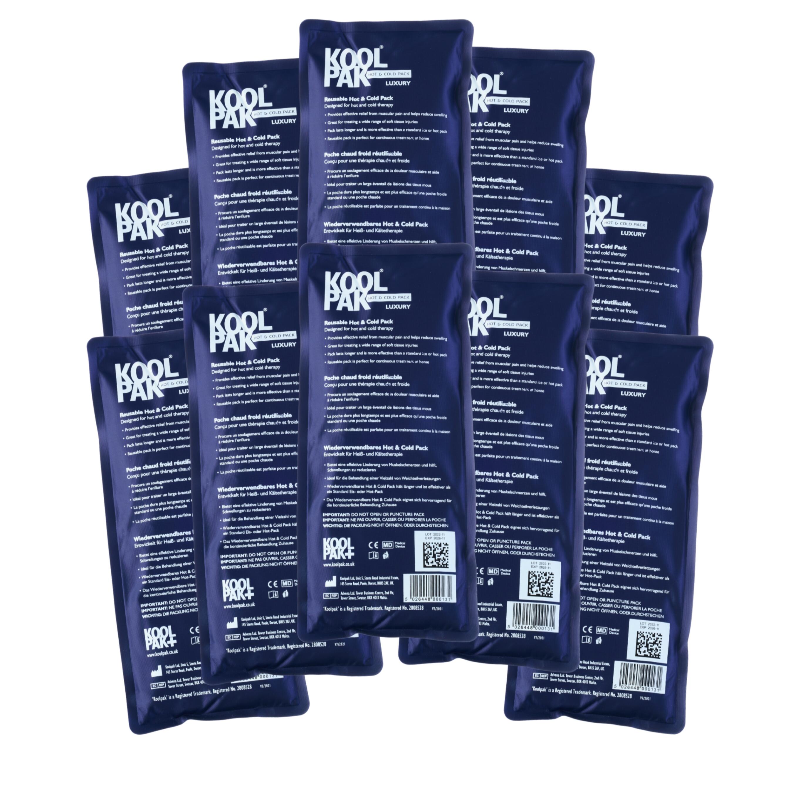 Koolpak Luxury Reusable Hot & Cold Pack - 12 x 29cm Pack of 10 1/6