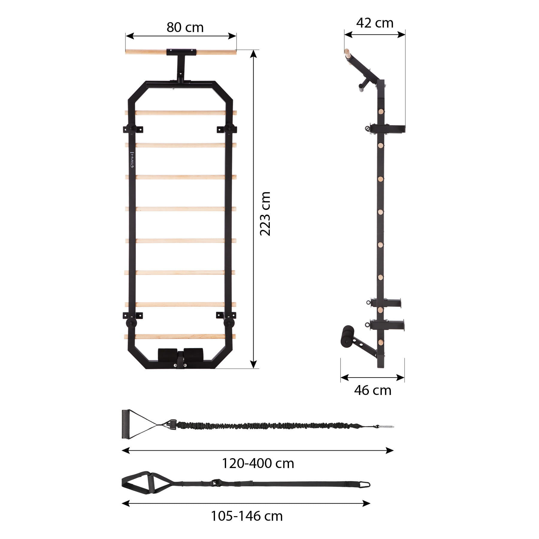 Espalier multifonctionnel pour montage mural DW2708 HMS 3/7