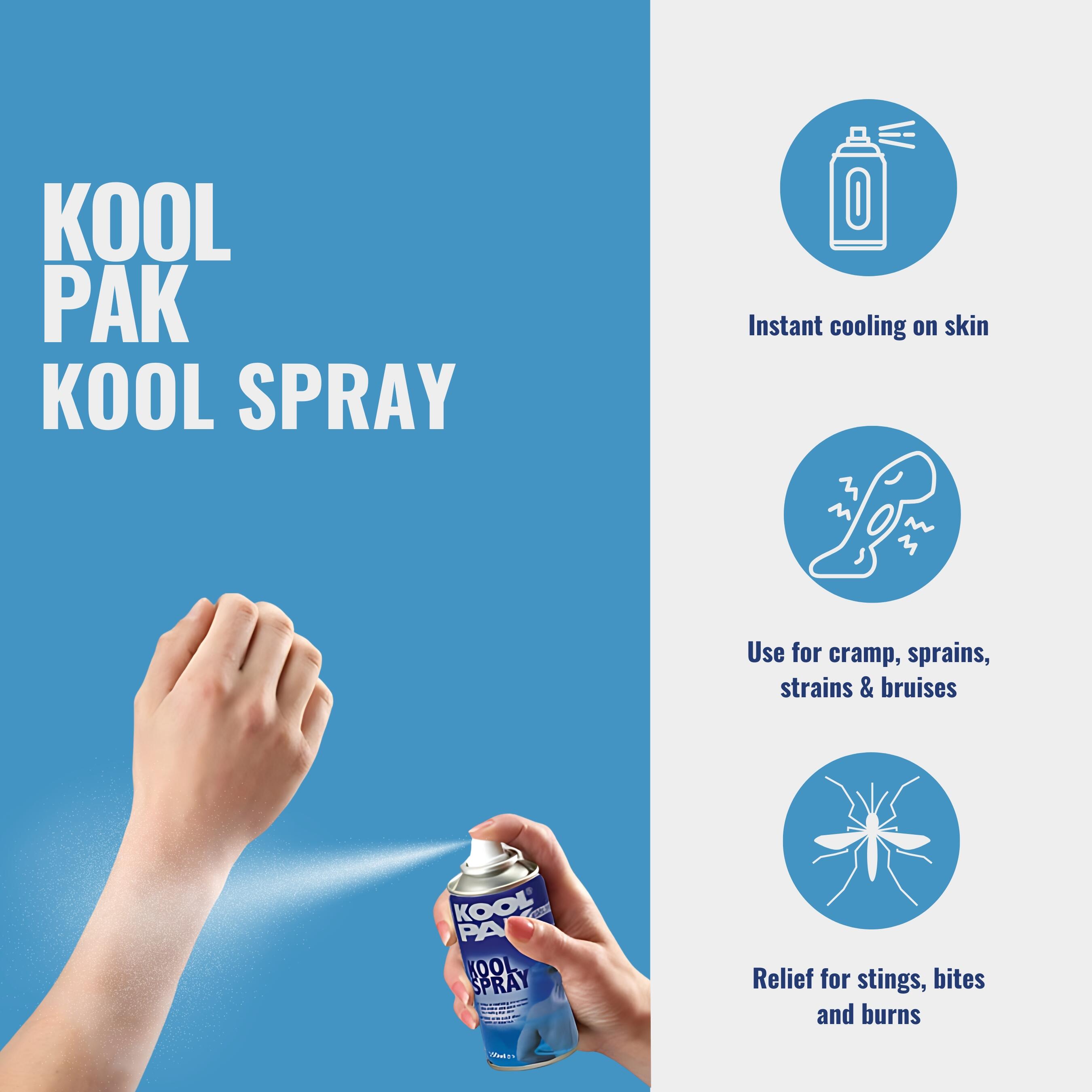 Koolpak Freeze Kool Spray Pain Relief Sports Impact - 400 ml 3/4