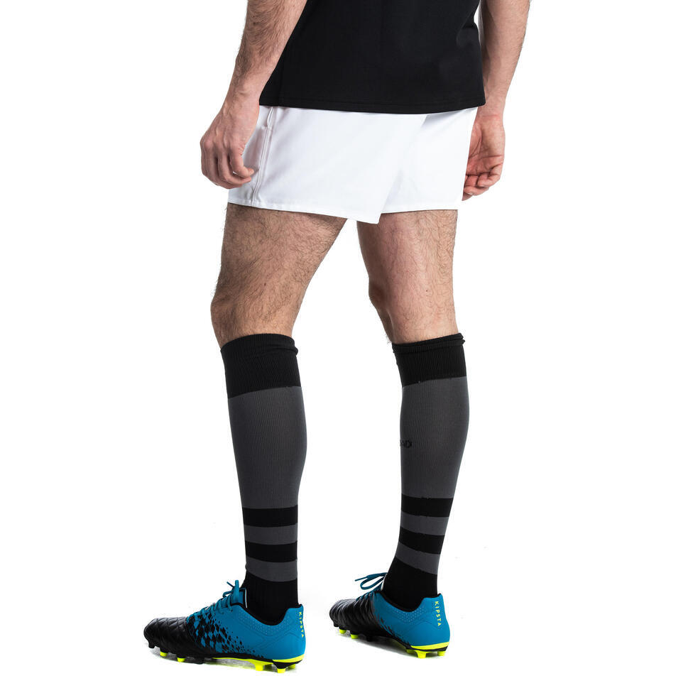 Refurbished Adult Rugby Shorts with Pockets R100 - White - A Grade 7/7