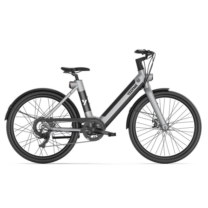 YEEP.ME DAY PLUS Bicicleta eléctrica gris 26'' Aut 60km Frenos de disco 7 vel