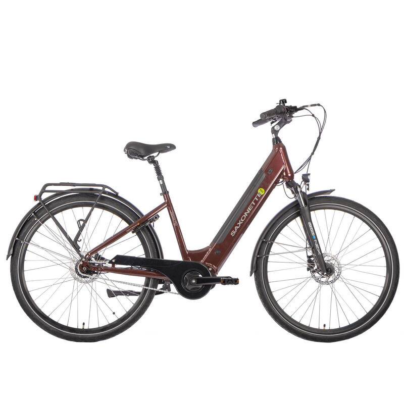 Elektrisches Damenfahrrad, Deluxe Plus, Mittelmotor, Nxs 7, 45 cm, rot