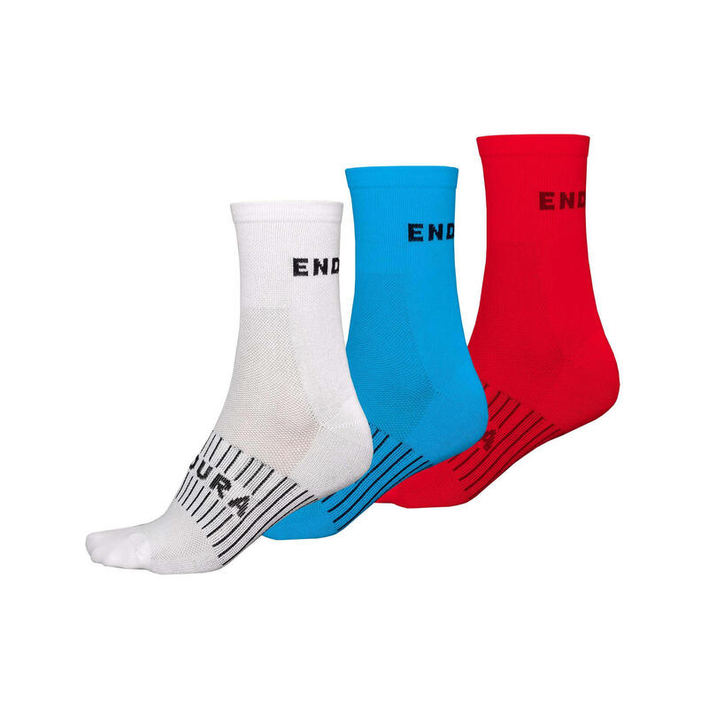 CoolMax Race 3-P White-Raw Cycling Socks Endura