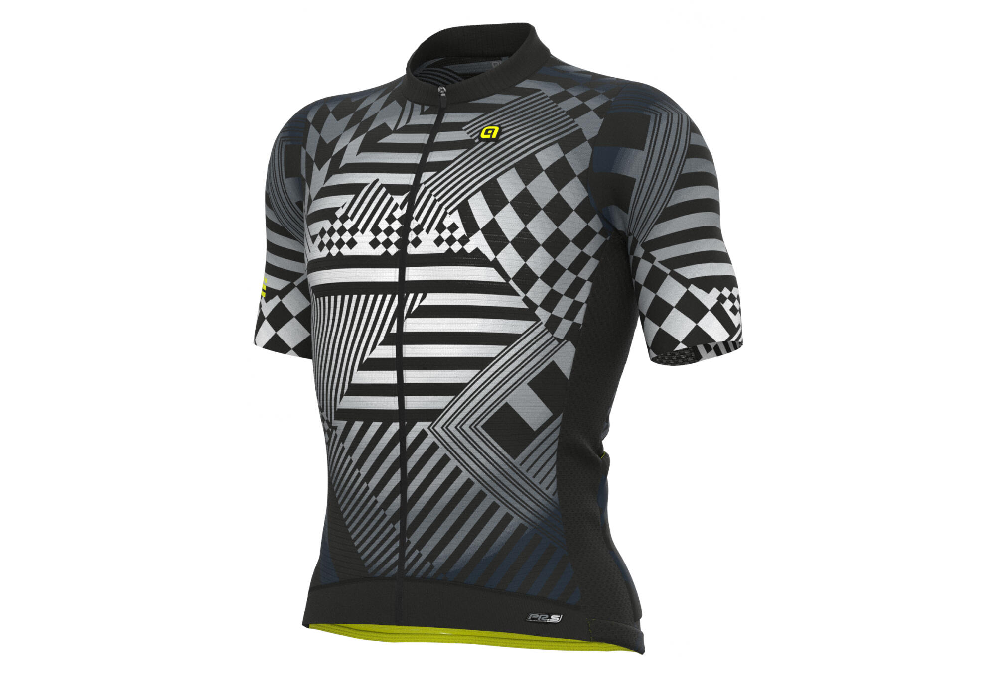 Maillot Manches Courtes Alé Checker Gris 3/5