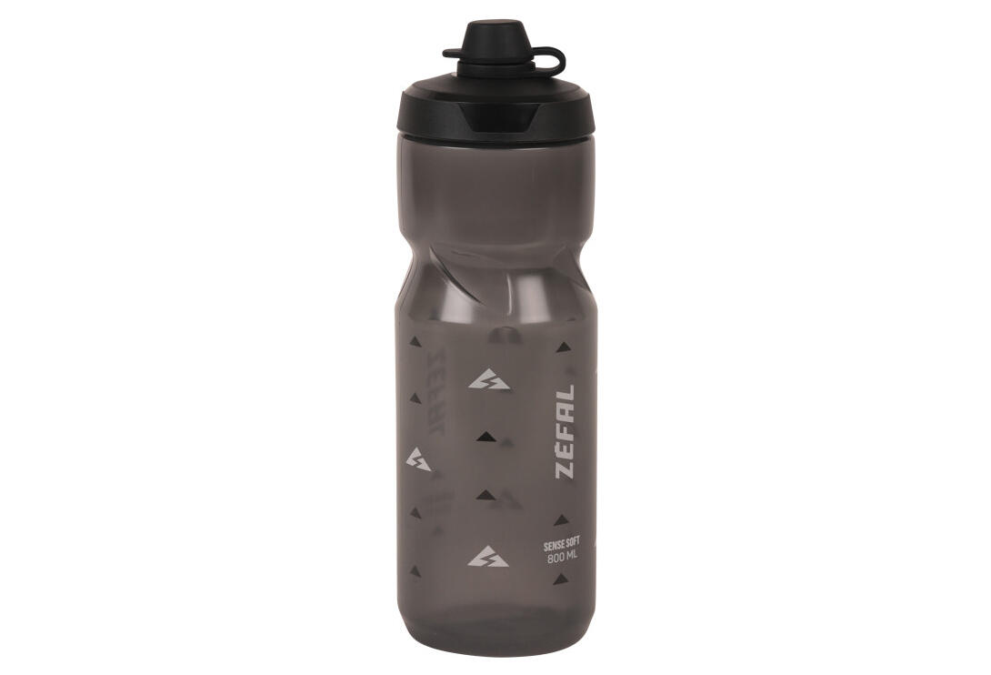 Zefal Sense Soft 80 No-Mud Water Bottle - Smoked Black 1/7