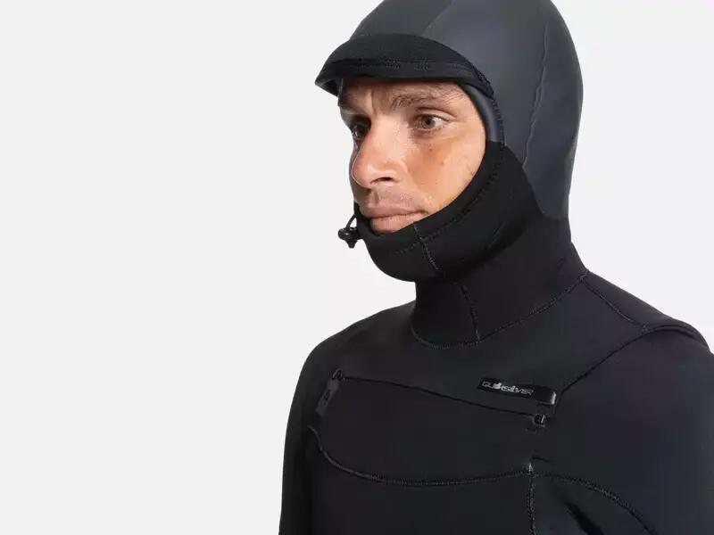 Pianka Quiksilver 6/5/4mm Marathon Session Chest Zip HOOD Black 2022 3/4