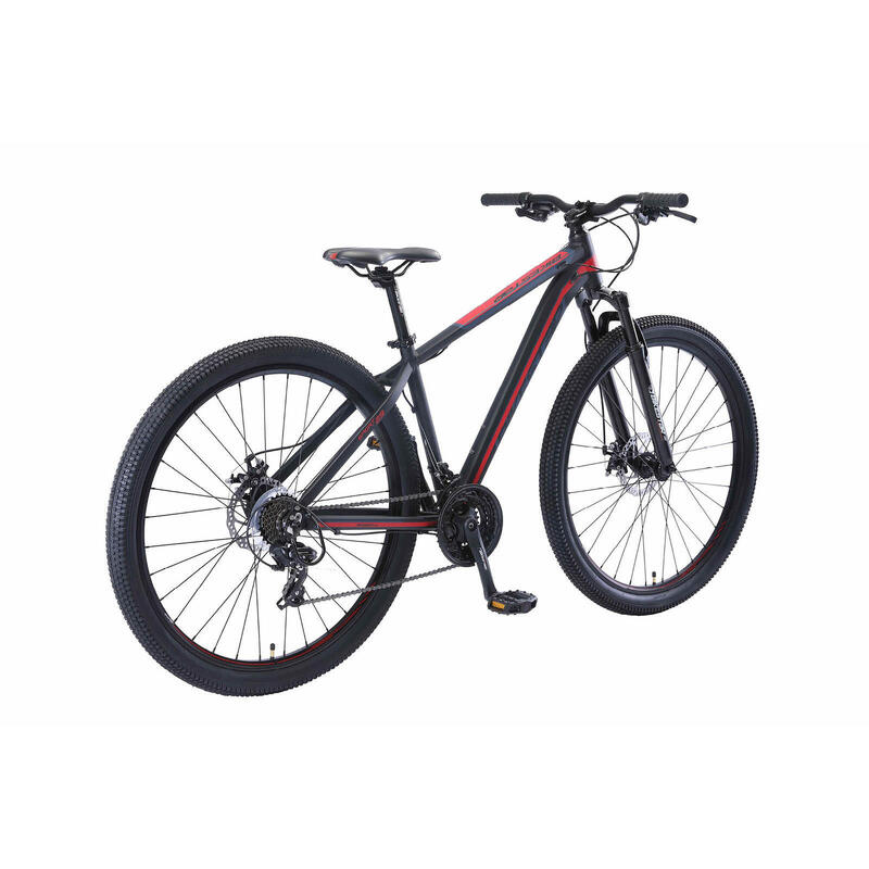 Bikestar 29 pouces, VTT sport semi-rigide 21 vitesses, noir / rouge