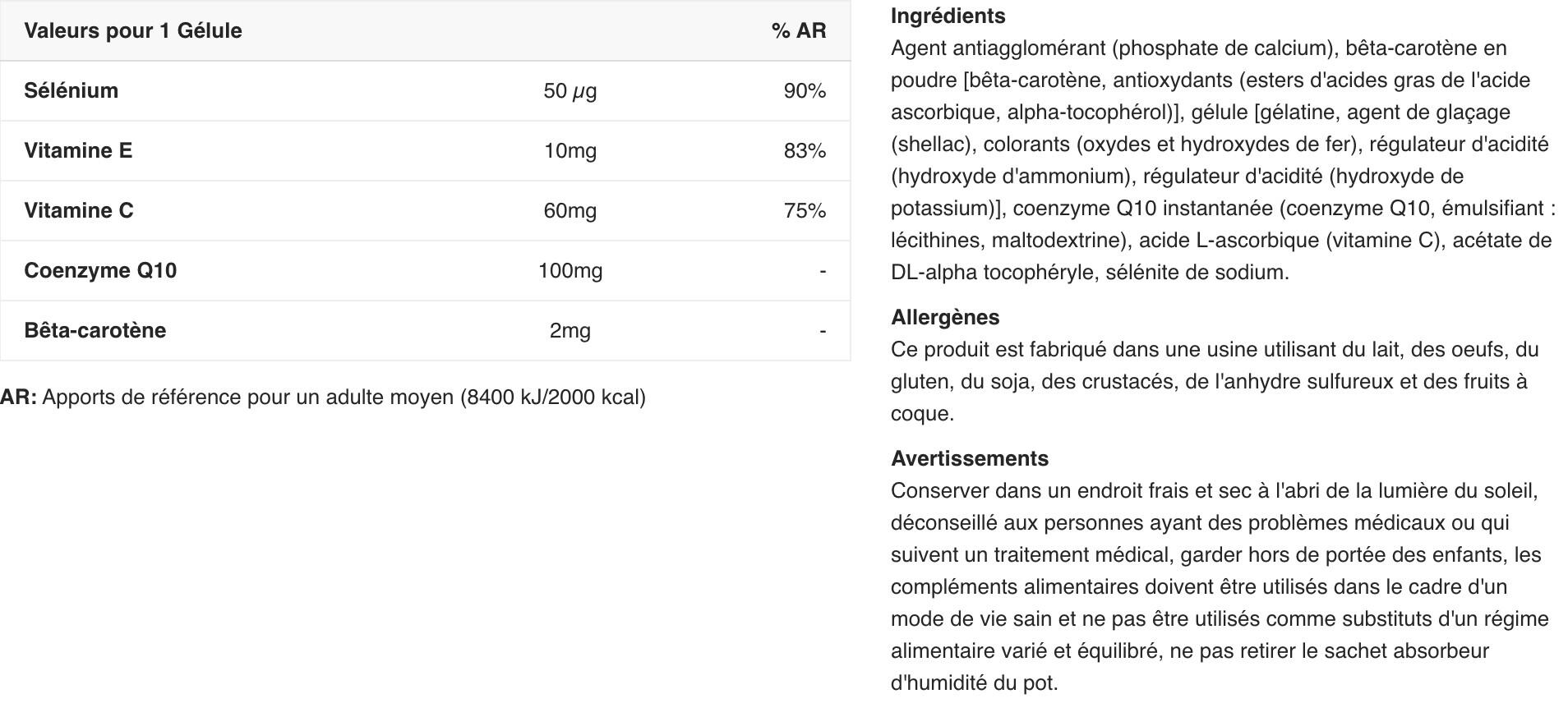 H2o Q10 - 60 capsules Biotech USA 2/6