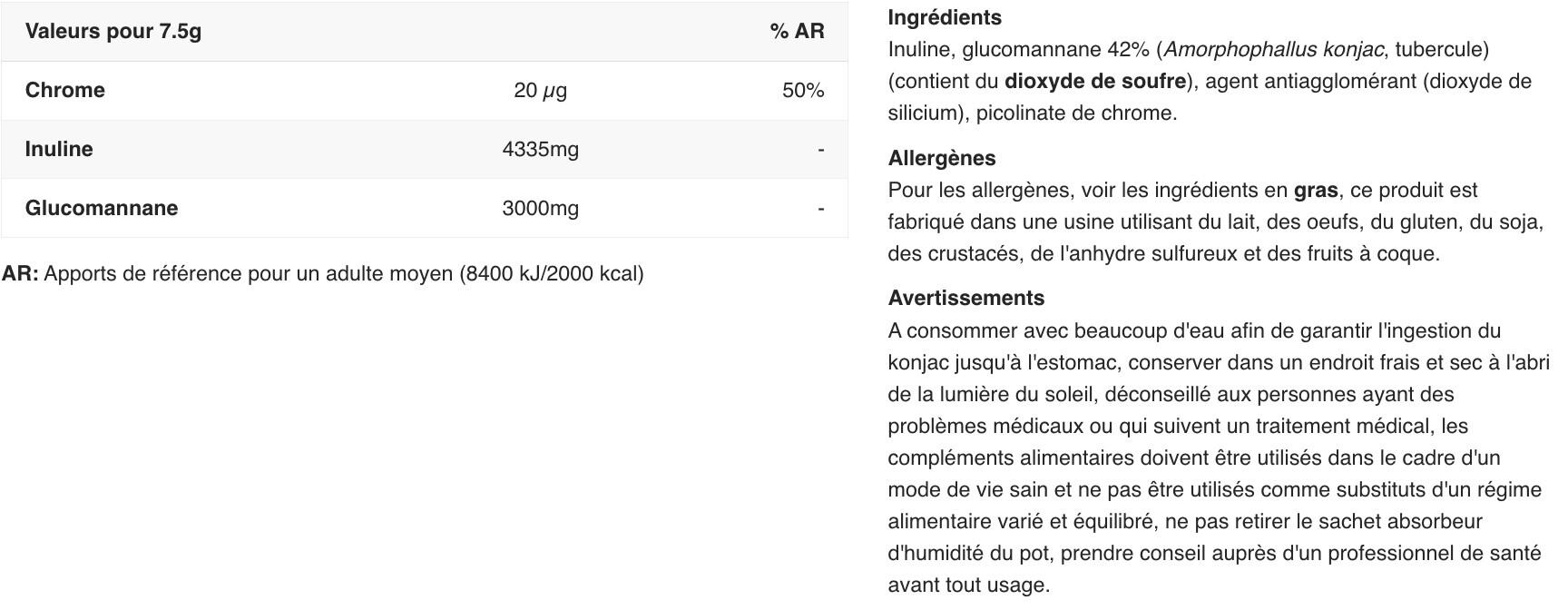 Fibra alimentare - Glucomannan + Chromium - Gusto neutro 225g 2/5