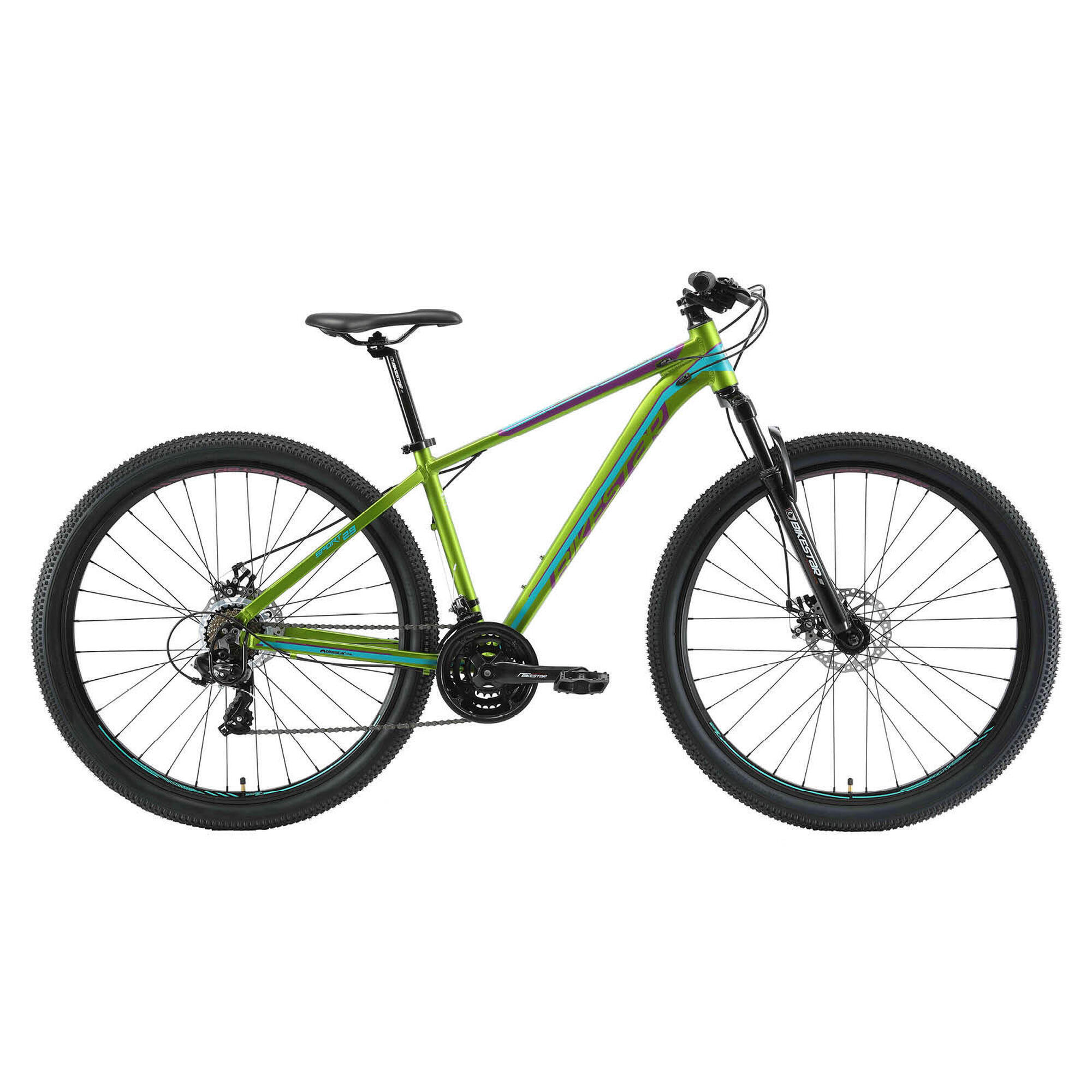 Bikestar - Vtt 29" Aluminium, Semi-rigide, 21 Vitesses, Frein À Disque - Vélo Tout Terrain - Bleu|vert - 42 M/l - Decathlon