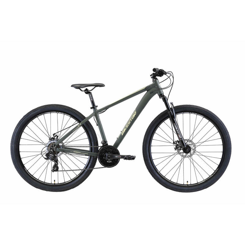 Bikestar 29 pouces, VTT sport semi-rigide 21 vitesses, vert / beige