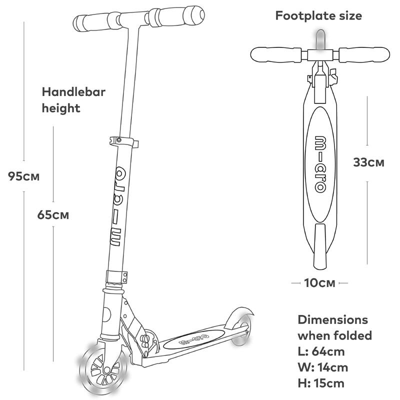 Trottinette enfant Micro Sprite Bleu Pétrole LED