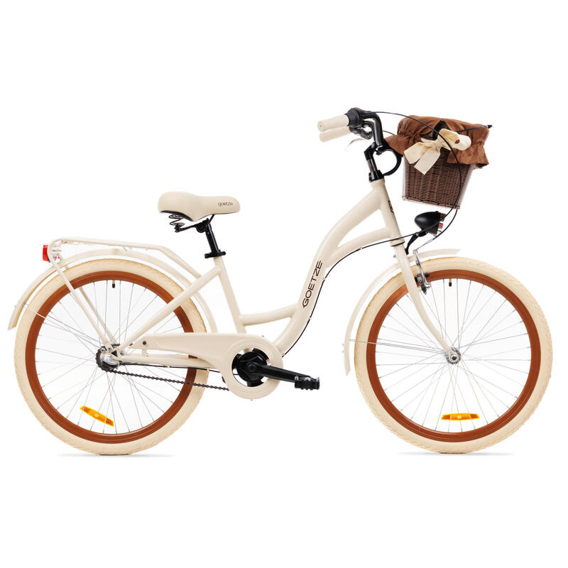 Rower Miejski Młodzieżowy Style 24 3B, Kosz GOETZE Decathlon