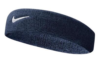 Nike swoosh hoofdband obsidiaan-wit